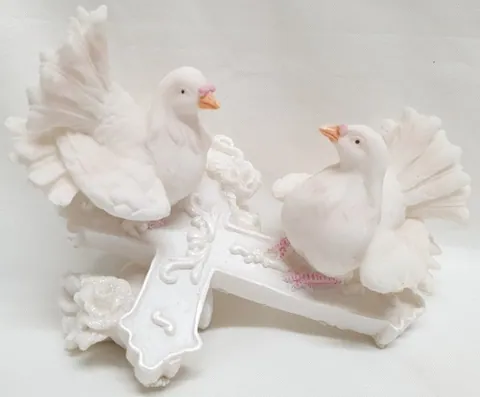 3.5inch Twin Doves on Cross (WEDDCR)