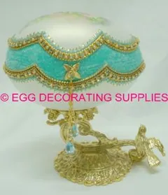 Aqua Rose Jewel Box: decorated goose egg design