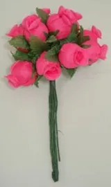 Artifical Flower Rosebud Hot Pink (AF12)