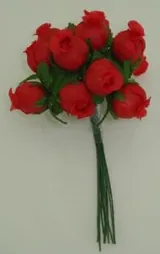 Artifical Flower Rosebud Red (AF08)