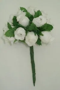 Artifical Flower Rosebud White/Green (AF10)
