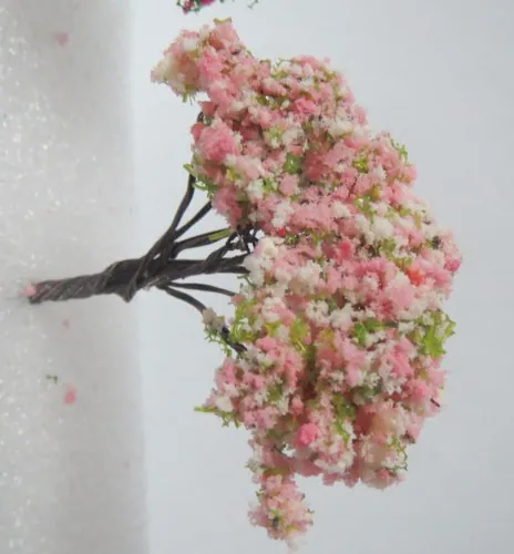 Artificial Tree w/Light Pink Flowers, Approximately 70mm High (AT08)