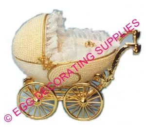 Beaded Pram: decorated goose egg design
