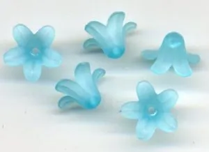 Beading Lucite Bell Flower Aqua, 7mm x 12mm (LBF12262)