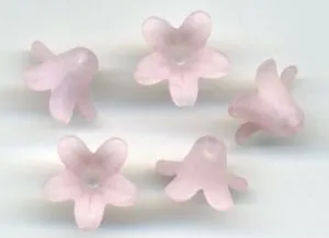 Beading Lucite Bell Flower Pink, 7mm x 12mm (LBF12292)