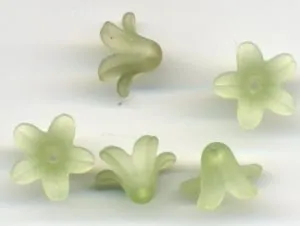 Beading Lucite Bell Flower Sage, 7mm x 12mm (LBF12282)