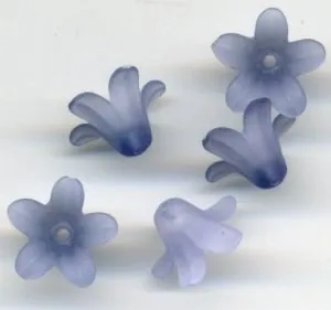 Beading Lucite Bell Flower Violet Blue, 7mm x 12mm (LBF12274)