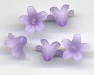 Beading Lucite Bell Flower Violet, 7mm x 12mm (LBF12295)