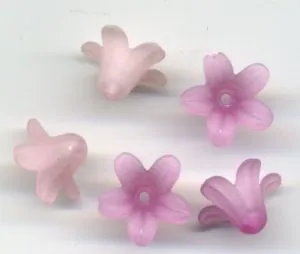 Beading Lucite Bell Flower Watermelon, 7mm x 12mm (LBF12293)