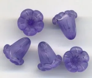 Beading Lucite Trumpet Flower Violet Blu, 10mm x 11mm (LTF11274)