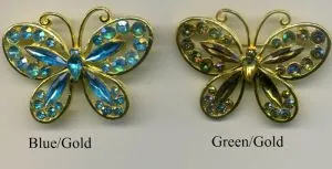 Brooch - Butterfly Gold/Stone, 53mm Wide ( 5.3cm Wide) (JBR11)