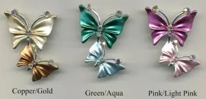 Brooch - Butterfly Silver, 50mm Length (5cm Length) (JBR16)