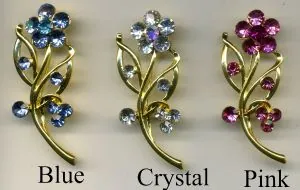 Brooch - Flower Small, 55mm Length ( 5.5cm Length) (JBR02)