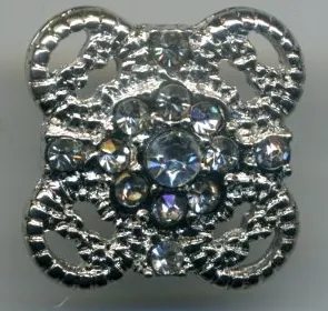 Buckle Square With Diamonte Stones, 22mm x 22mm (JBUC2)