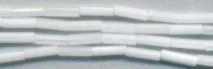 Bugle Bead Satin White 2 x 7mm, 2mm x 7mm Long (BB3001)