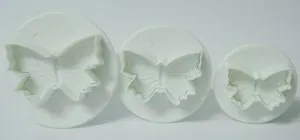 Butterflies Cutters 3 piece set, Small 30mm, Medium 37mm & Largem43mm ( Measurement taken across the butterfly) (FLOC11)