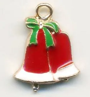 Charm Christmas Bells, 17mm Wide x 20mm Height (1.7cm x 2cm) (JCHA16)