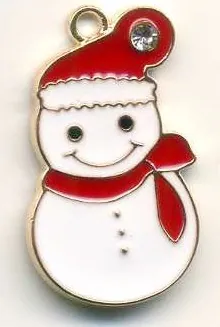 Charm Christmas Snowman, 15m Wide x 25mm Height (1.5cm x 2.5cm) (JCHA21)