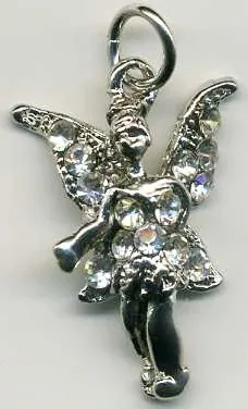 Charm Fairy with Crystals, 30mm Length (JCHA14)