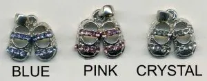 Charm Shoes with Rhinestones, 15mm Wide (JCHA2)