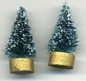 Christmas - Mini Christmas Trees 2pk W/S, Approximately 30mm High (CT22)