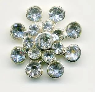 Cluster Rhinestone Flower Crystal 20mm, 20mm Diameter (ECLU04)