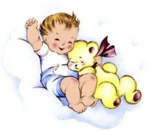 Decal - Baby/Teddy Cuddling C, 80mm long x 60mm wide (DL133C)