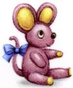 Decal - Baby Toy Mouse A, 25mm long x 20mm wide (DL128A)