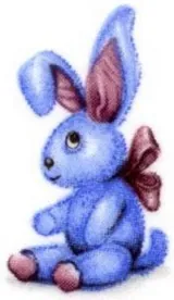 Decal - Baby Toy Rabbit E, 25mm long x 20mm wide (DL128E)