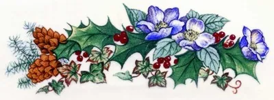 Decal - Christmas Holly Border, 85mm x 30mm (DL161)