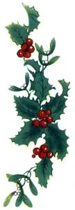 Decal - Christmas Holly Wreath, 90mm long x 30mm wide (DL54)
