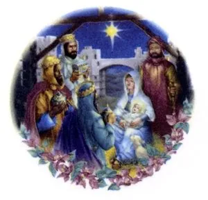 Decal - Christmas Nativity Scene, 50mm Diameter (DL141)