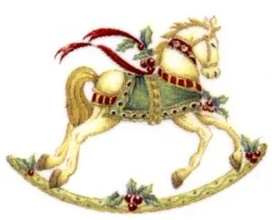 Decal - Christmas Rocking Horse, 24mm x 34mm (DL144)