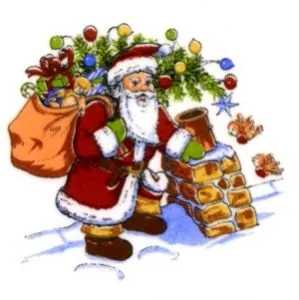 Decal - Christmas Santa Chimney B, 32mm x 34mm (DL146B)