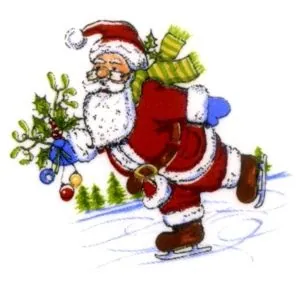 Decal - Christmas Santa Skates A, 32mm x 34mm (DL146A)