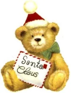 Decal - Christmas Teddy Bear C, 40mm long x 35mm wide (DL113C)