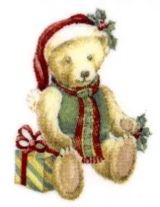 Decal - Christmas Teddy Bear, 24mm x 20mm (DL142)