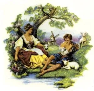 Decal - Courting Couple D (DL42D)