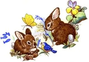 Decal - Easter Bunny B, 70mm long x 40mm wide (DL115B)