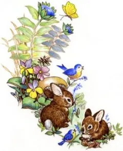Decal - Easter Bunny C, 95mm long x 55mm wide (DL115C)