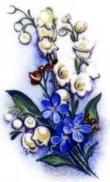 Decal - Flower Blue/White, 35mm long x 25mm wide (DL131)
