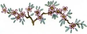 Decal - Flower Oriental Flower, 75mm long x 25mm wide (DL40)