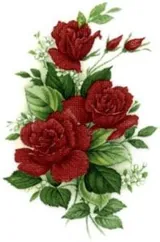 Decal - Flower Red Roses F, 60mm Long x 40mm Wide (DL11F)