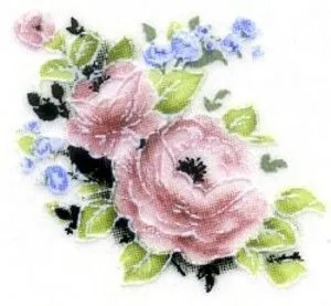 Decal - Flower Rose Pink C, 25mm long x 20mm wide (DL84C)