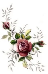 Decal - Flower Rose Pink, 40mm long x 30mm wide (DL70)