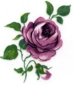 Decal - Flower Rose Pink, 25mm long x 20mm wide (DL85)
