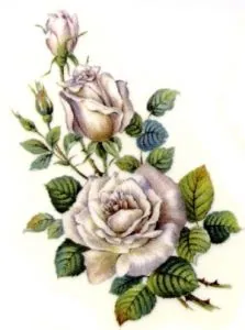 Decal - Flower Rose Silver, 60mm x 35mm (DL150)