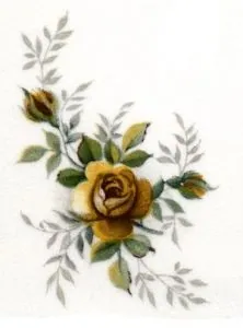 Decal - Flower Rose Yellow, 40mm long x 30mm wide (DL71)