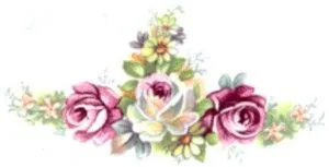 Decal - Flower Roses B, 60mm long x 35mm wide (DL15B)