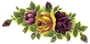 Decal - Flower Roses, 55mm long x 30mm wide (DL125)